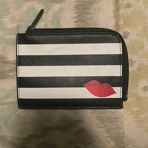 black and white stripped wallet